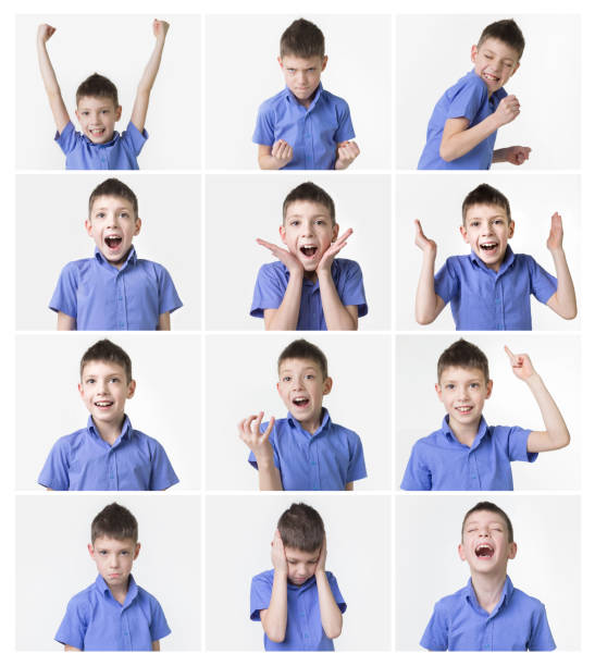 istock funny teenager, expressions set over white background 941906306