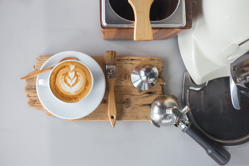 a coffee cup from coffee machine