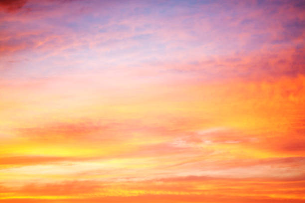 beautifu orangel landscape with sky, clouds and sunrise a view. scenery sunset  romantic cloudscape
