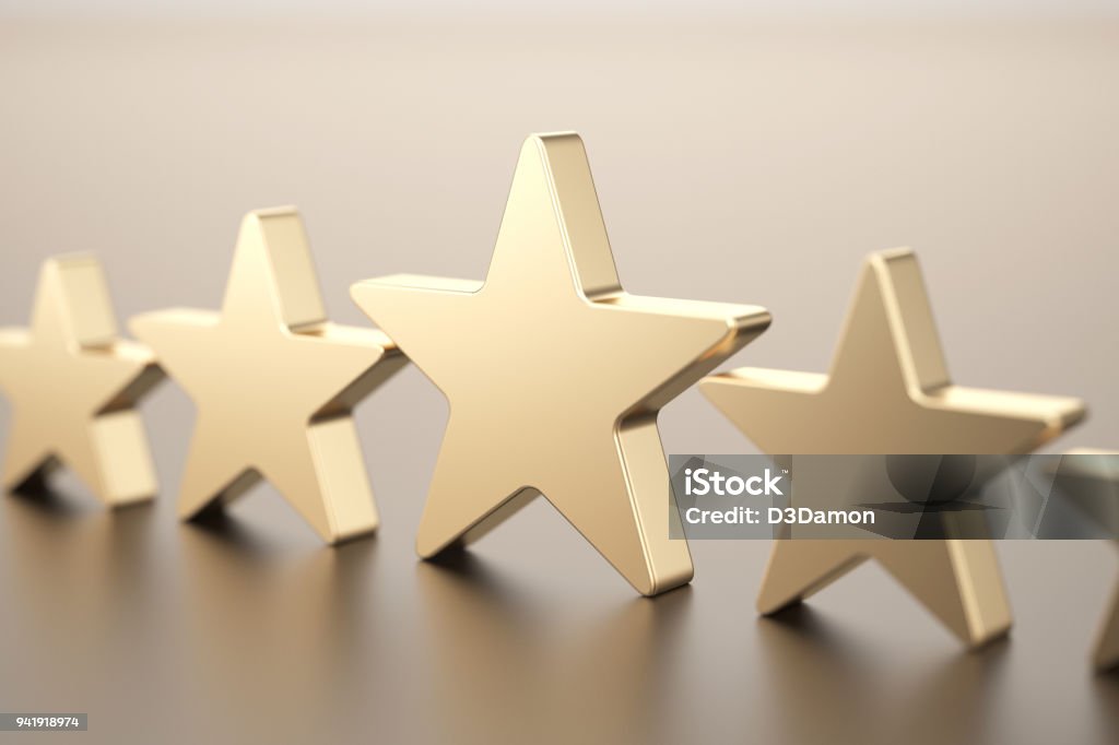 Cinque stelle d'oro - Foto stock royalty-free di Premio