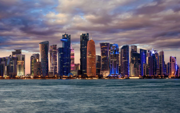 istock The skyline of Doha during a cloudy evening 941919320
