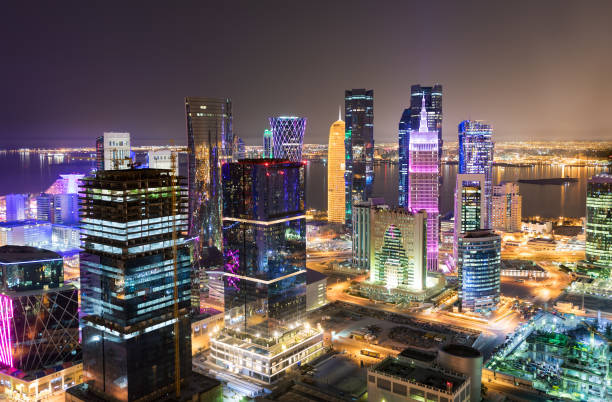 istock The illuminated skyline of Doha, Westbay, Qatar 941919352