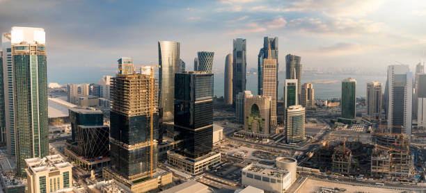 istock The modern skyline of Doha during sunset time 941919364