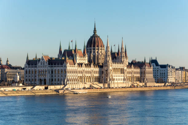 istock The famous Budapest parliament at the river Danube during sunset from the side 941925430