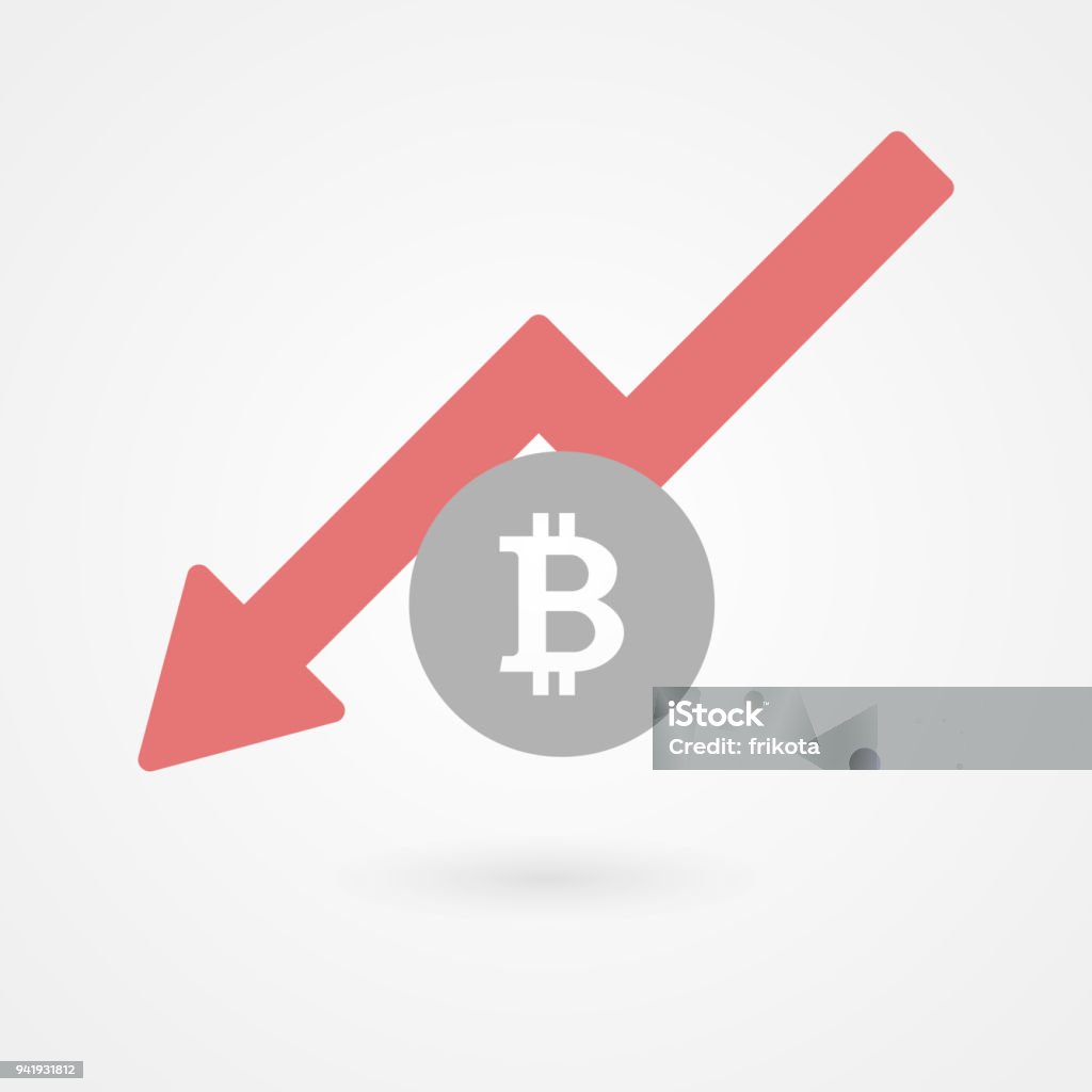 Bitcoin Down Graph Crypto Currency Crisis Concept Digital Currency ...