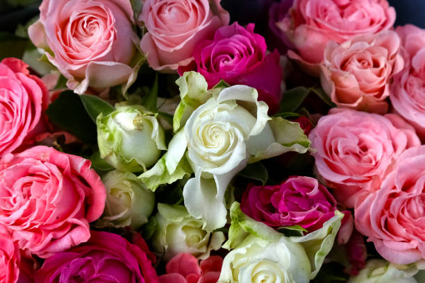 istock Bouquet of pink and white roses 941932250