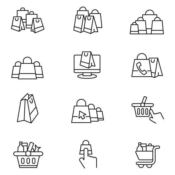 Vector illustration of Shopping icons