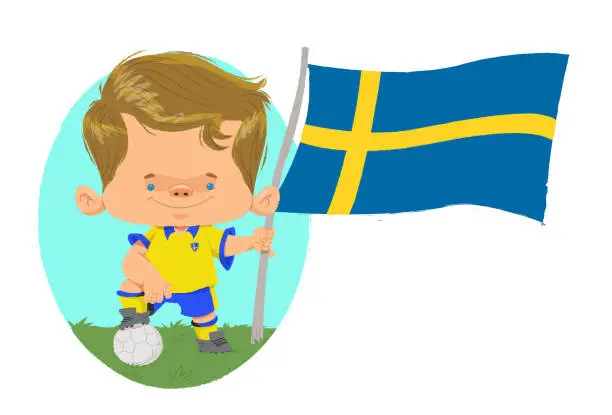 Vector illustration of Football player (Sweden)