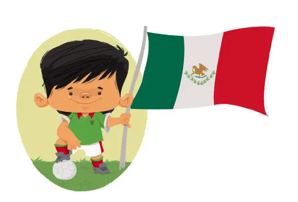 Vector illustration of Football player (Mexico)