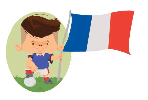 Vector illustration of Footballer (France)
