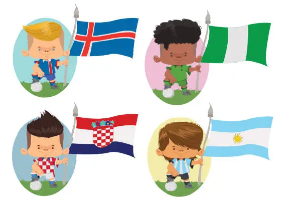 Vector illustration of Football countries