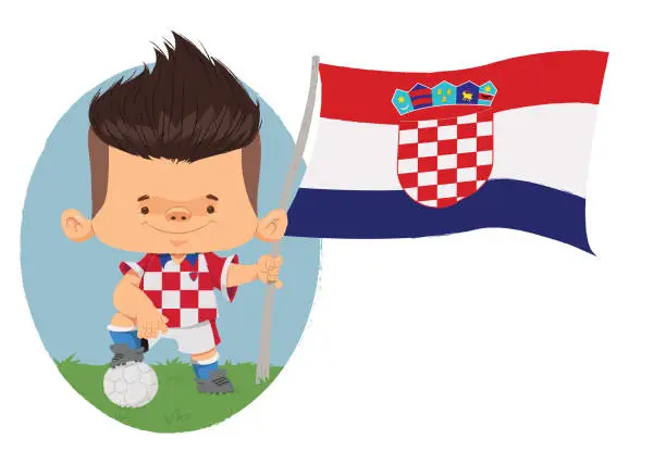 Vector illustration of Football player (Croatia)