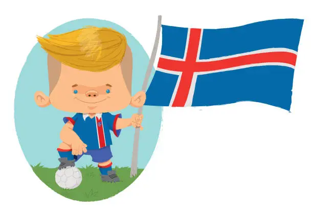 Vector illustration of Football player (Iceland)