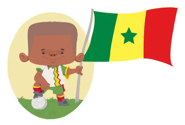 Vector illustration of Football player (Senegal)