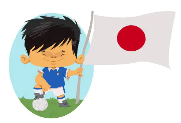 Vector illustration of Football player (Japan)