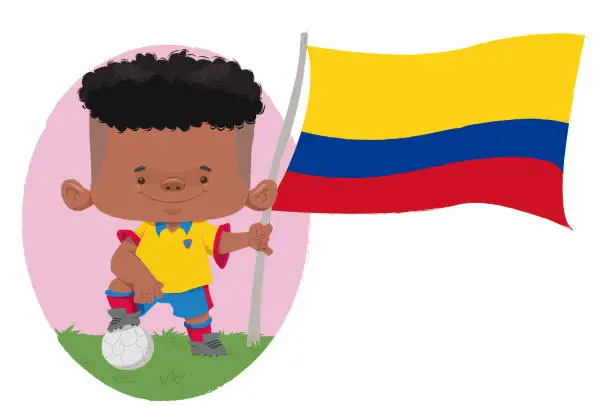 Vector illustration of Football player (Colombia)