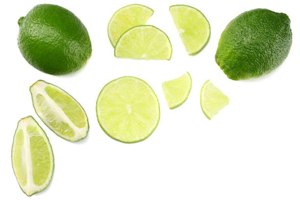 istock healthy food. sliced lime isolated on white background top view 941950104