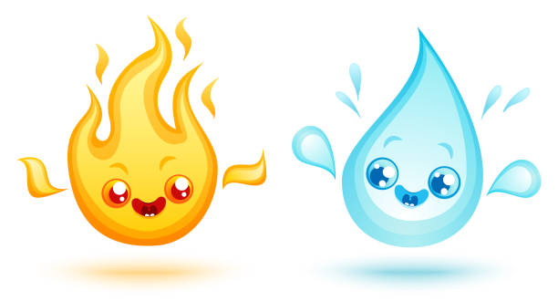 Cartoon Of A Wind Earth Fire Water Illustrations, Royalty-Free Vector  Graphics & Clip Art - iStock