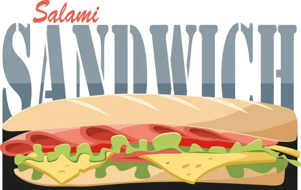 Vector illustration of French sandwich