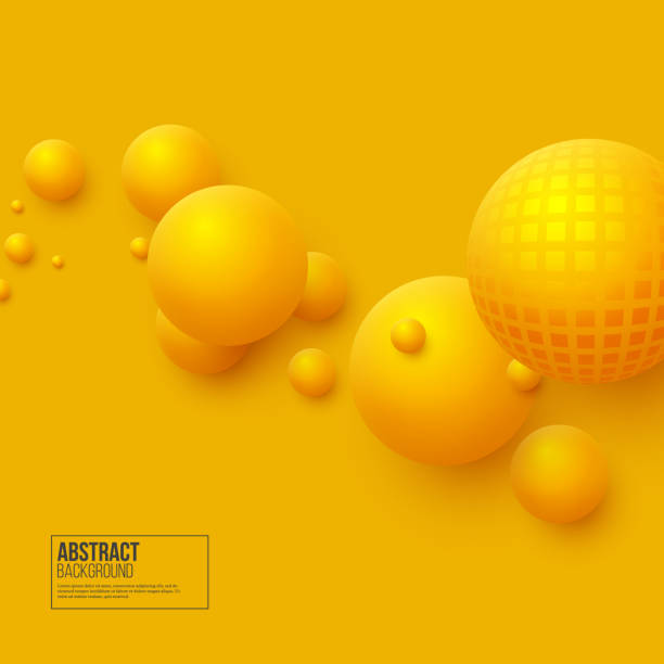 istock Fantastic abstract yellow background with three-dimensional shape of the balls 941958396
