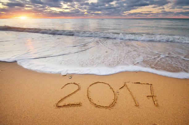 istock 2017 year on the sea shore. 941988570