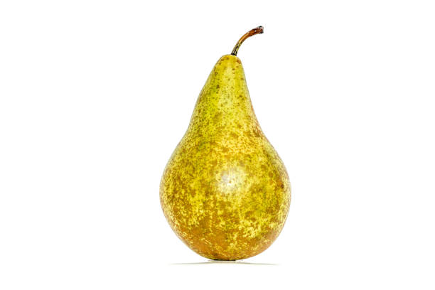 istock Green whole pear isolated on white background 942003762