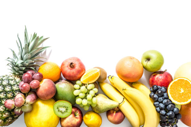 istock Exotic tropical fruits isolated on white background 942004382