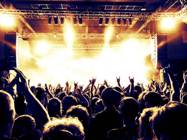 Concert stage in a crowded venue