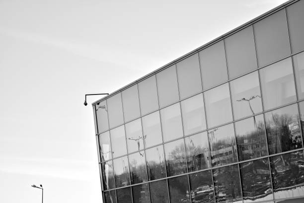 istock Modern city office building exterior. Black and white. 942016478