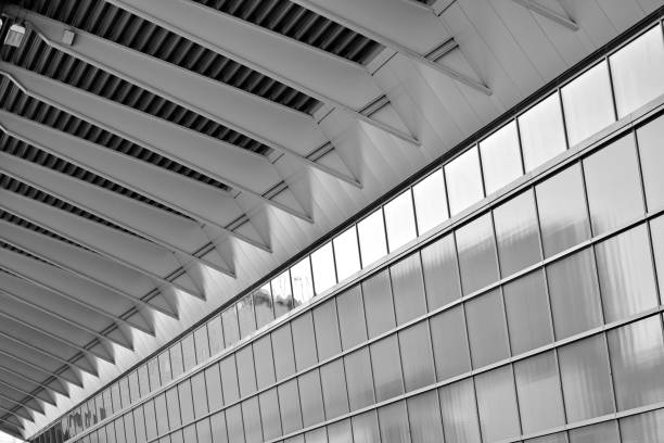 istock Modern city office building exterior. Black and white. 942017074