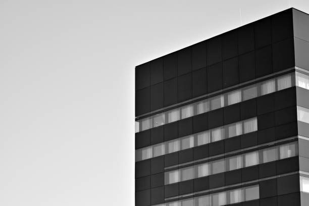 istock Modern city office building exterior. Black and white. 942020150