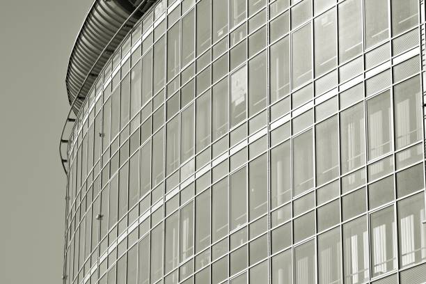istock Modern city office building exterior. Black and white. 942023528