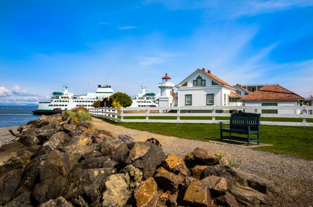 faro de mukilteo en estado de washington - snohomish county fotografías e imágenes de stock