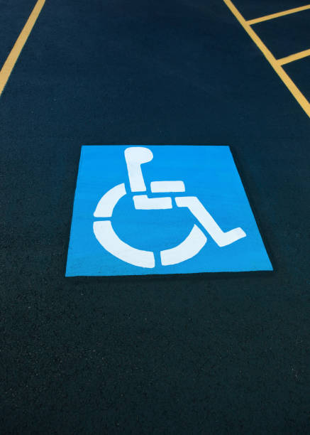 istock Blue sign for parking for people with disabilities 942028768