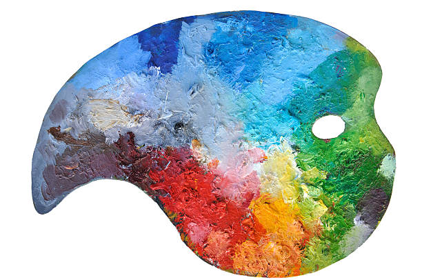 colorful artist palette with many different colors