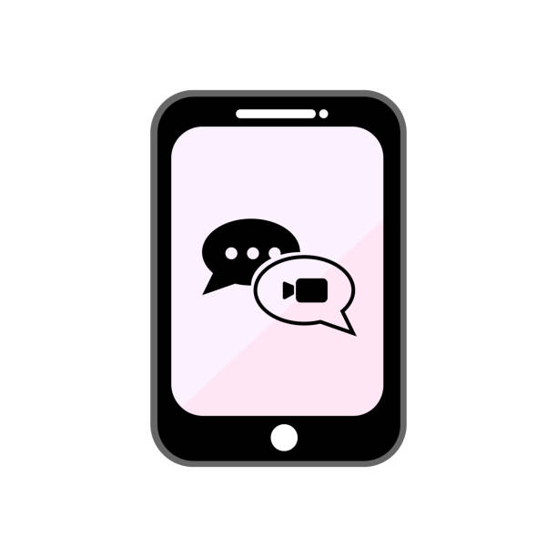 ilustrações, clipart, desenhos animados e ícones de preto móvel ui kit whatsapp messenger. smartphone app. maquete e bate-papo ilustração vetorial - whatsapp