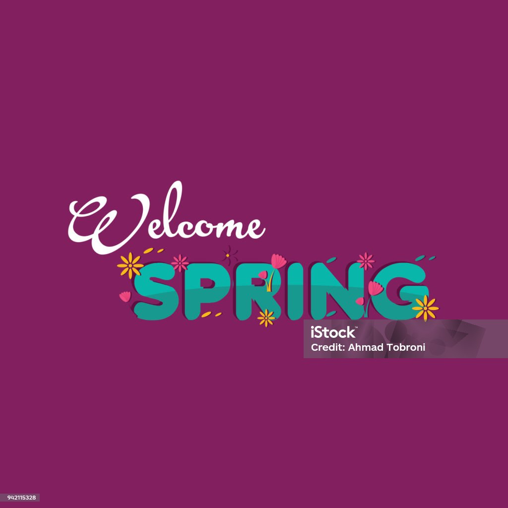 Welcome Spring Designs Welcome Spring Vector Template Design Stock Illustration - Download ...