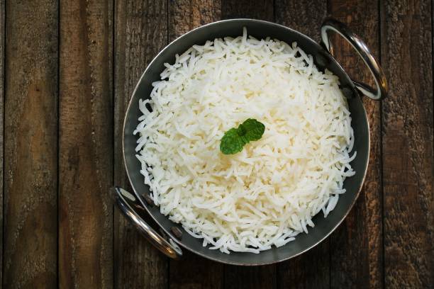 istock Indian Cooked Basmati Rice Served in a Kadai 942115810
