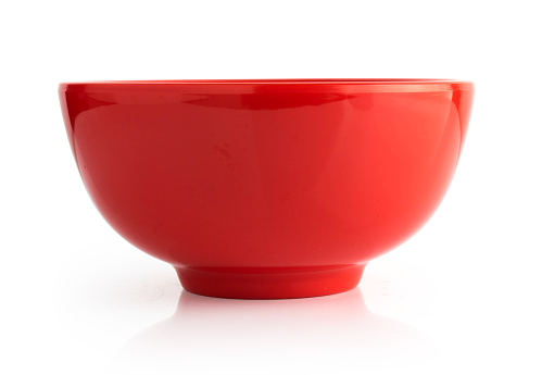 red bowl isolated on white background