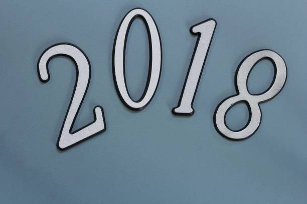 новогодний кадр 2018 письменной форме с копией пространства - year 2002 стоковые фото и изображения