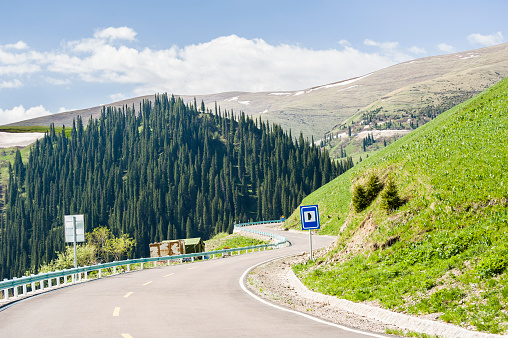 The highway in the mountain of Xinjiang, China
