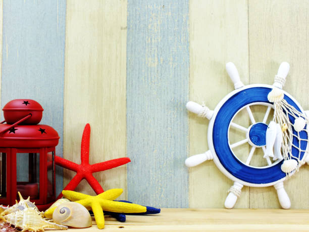 istock nautical concept with marine life style objects with space background 942129520