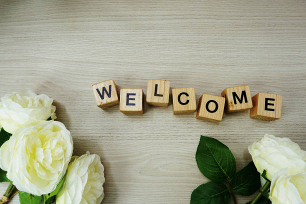 istock welcome wooden word text with space copy on wooden background; 942131648