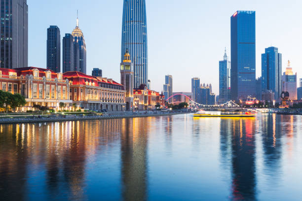 istock illuminated Haihe river scenery,Tianjin,China 942134966