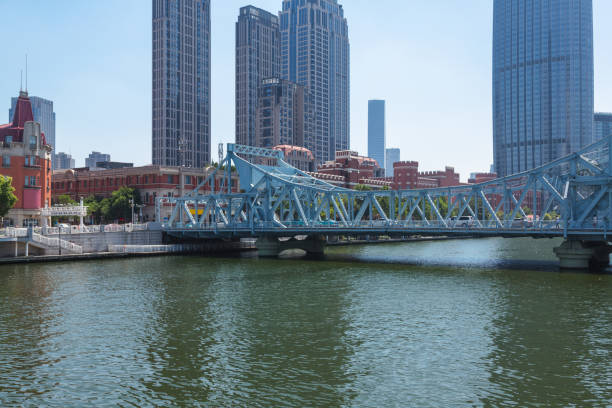 istock tianjin urban skyline with Jiefang bridge 942135722