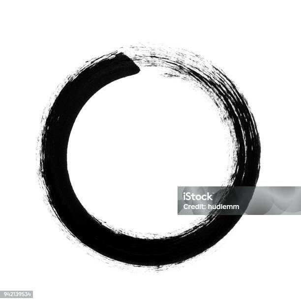 Vector Circle Brush Stroke Frame Isolated On White Background Stock Illustration - Download Image Now