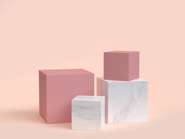 istock minimal cream background pink marble cube-box podium 3d rendering 942141940