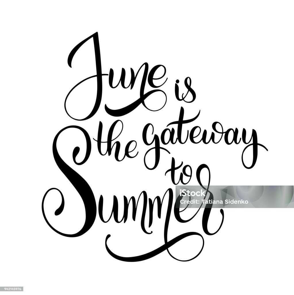 Hello June Lettering Hello June Lettering Stock Illustration - Download Image Now - Art ...