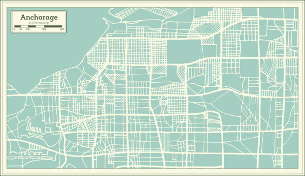 istock Anchorage Alaska USA City Map in Retro Style. Outline Map. 942146634