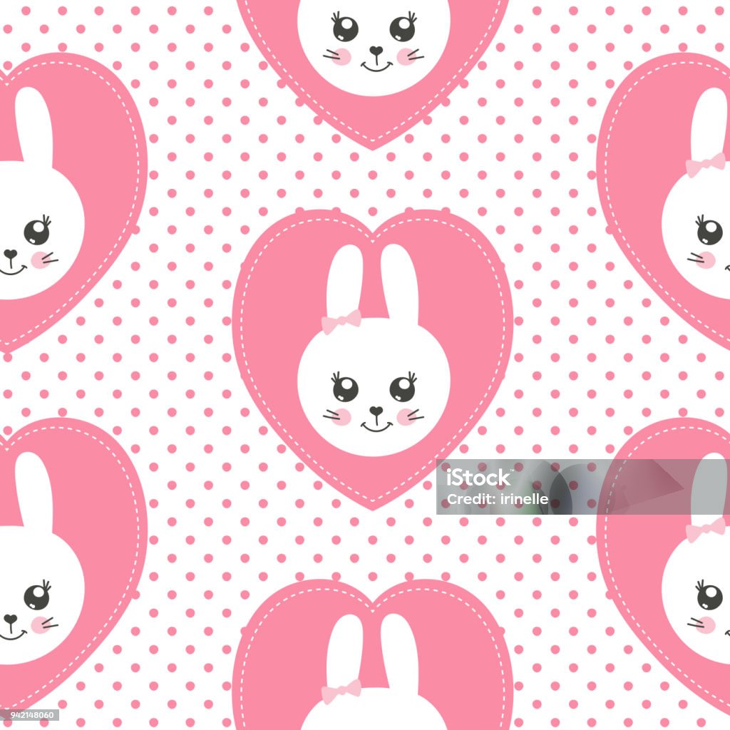 Cute Baby Pattern With Little Bunny Cartoon Animal Girl Print Vector  Seamless Pink Background For Princess Birthday Party Children Wallpaper  Clothing Fabric Bedroom Textile Kids Pajamas Stock Illustration - Download  Image Now -